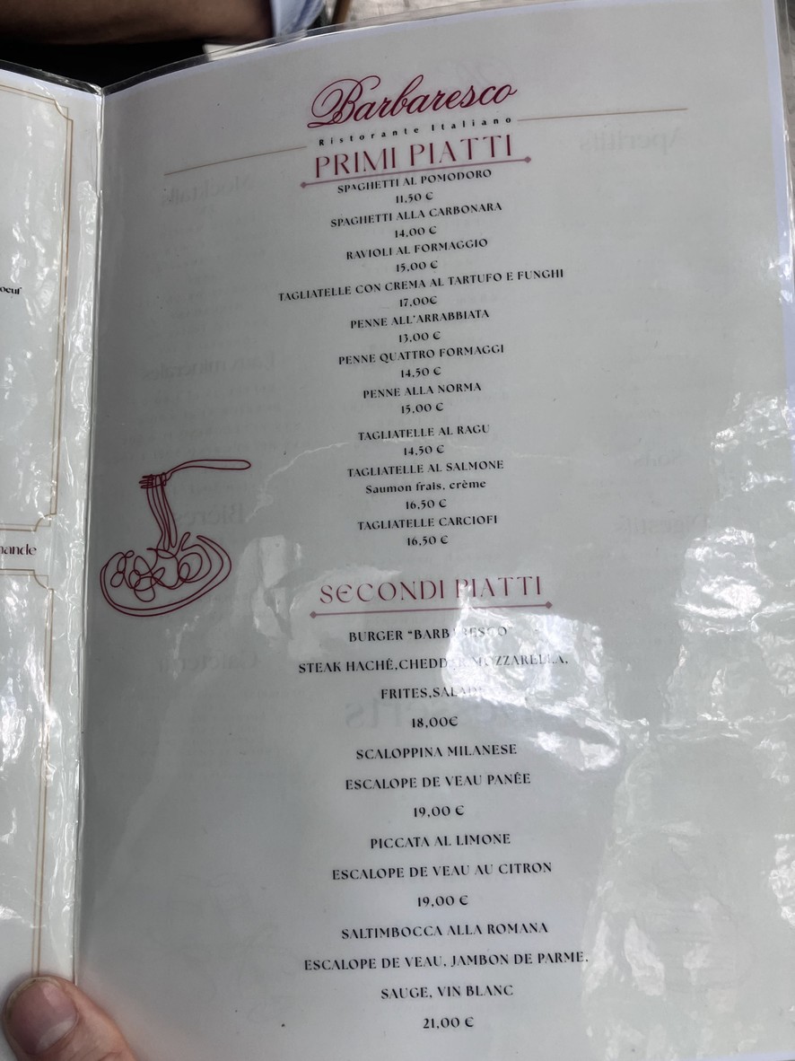 Barbaresco menu 2