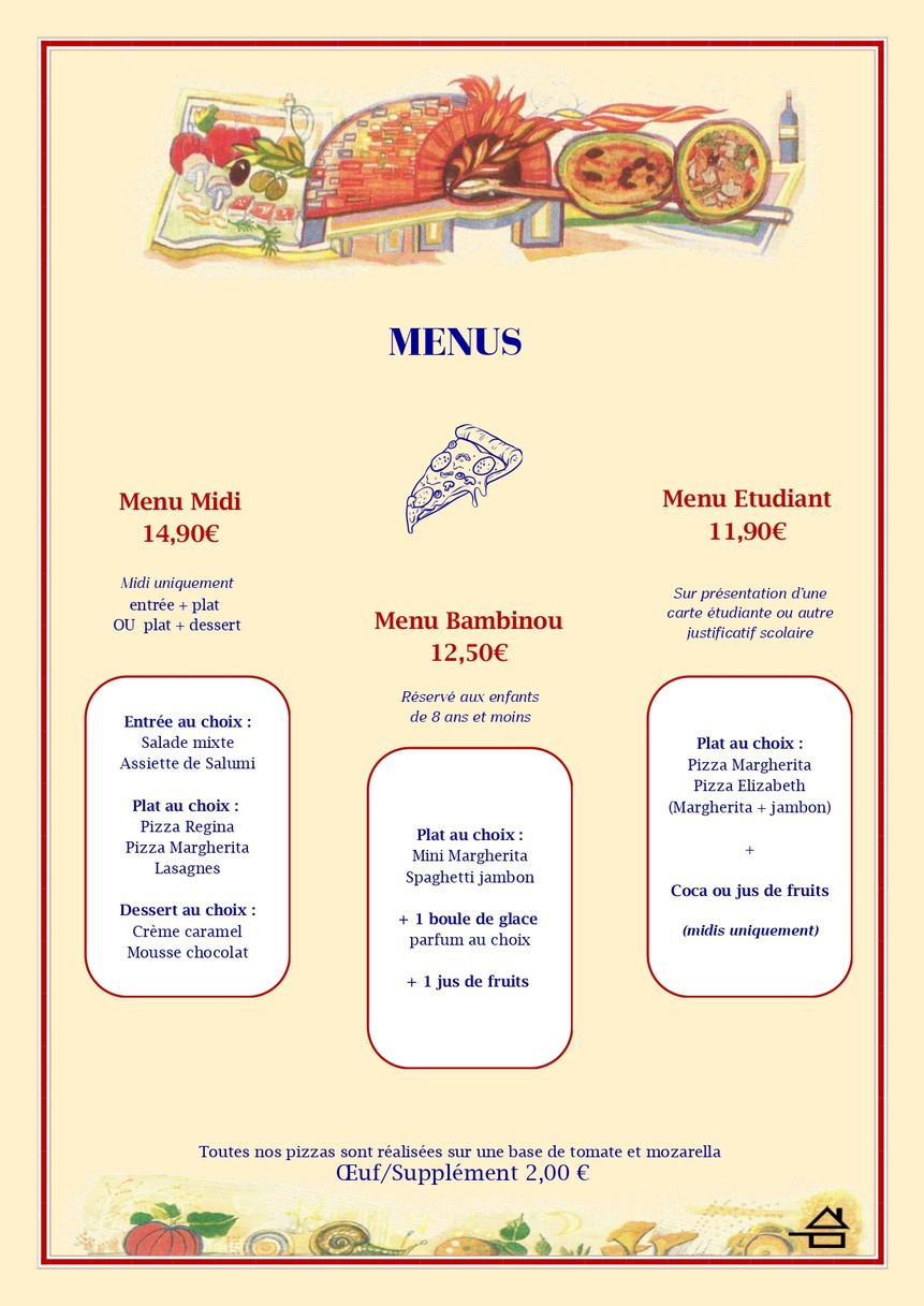 CASALINGO menu 1