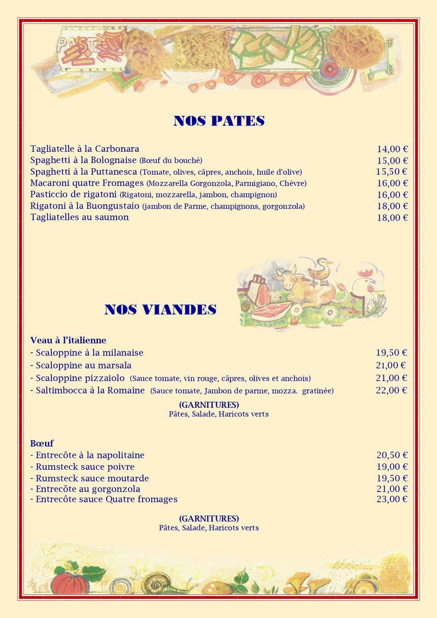CASALINGO menu 4