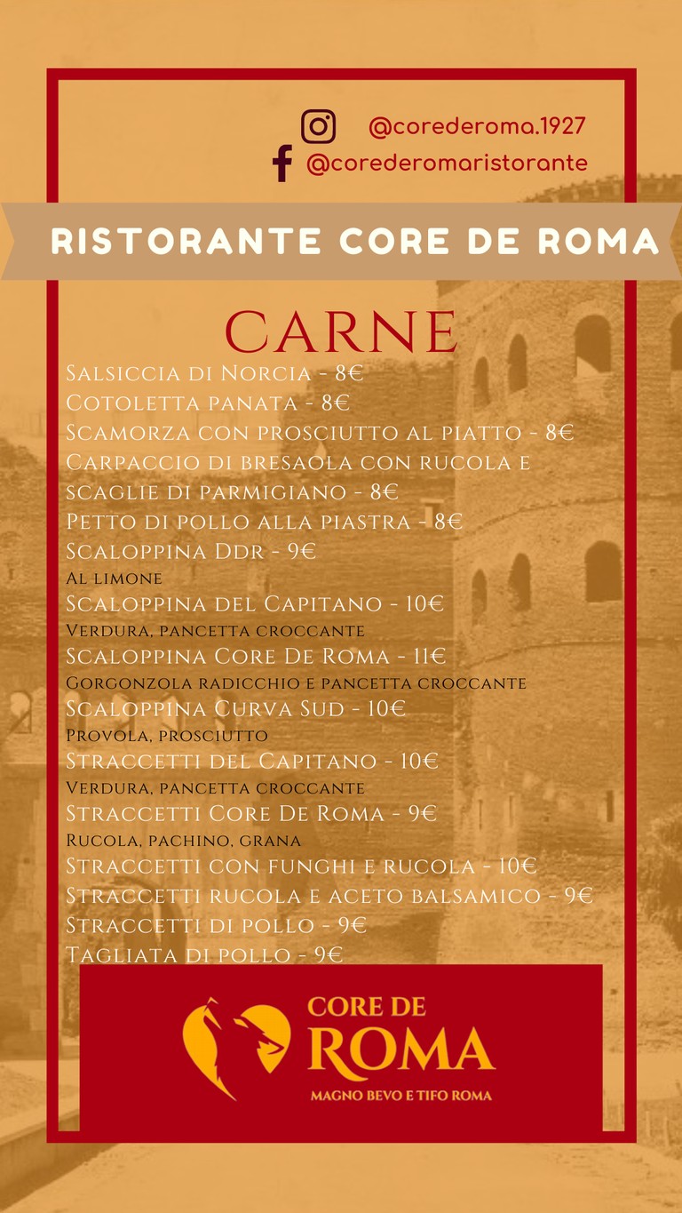 Core de Roma menu 2
