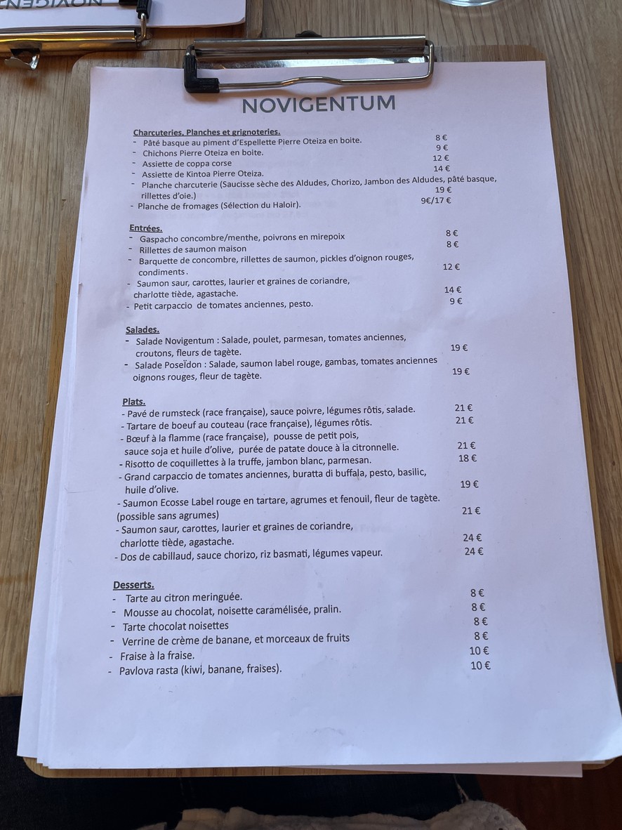 Novigentum menu 1