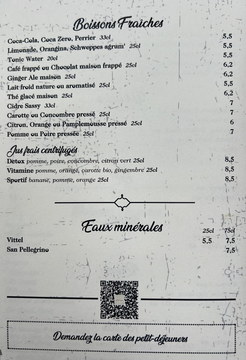Chez ma belle mère menu 4
