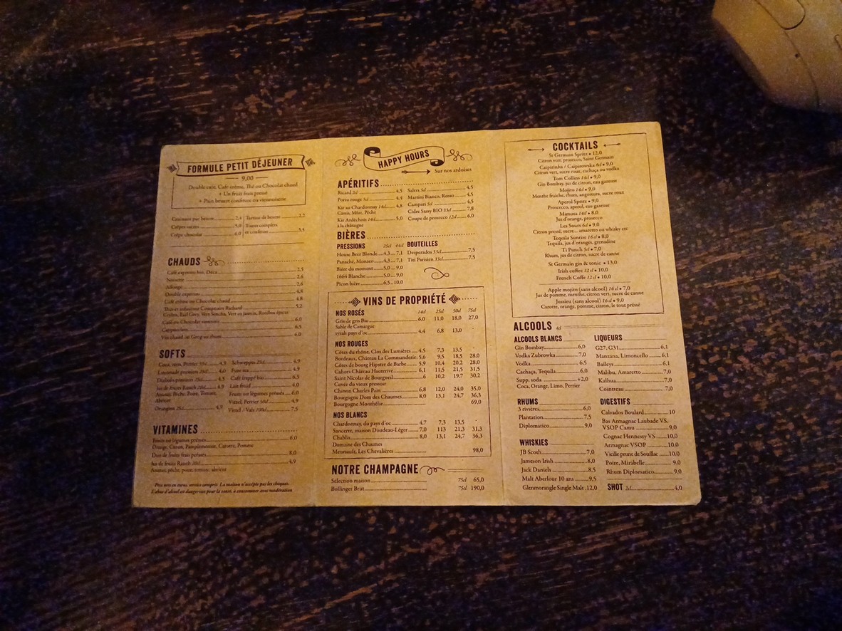 Café Jussieu menu 2