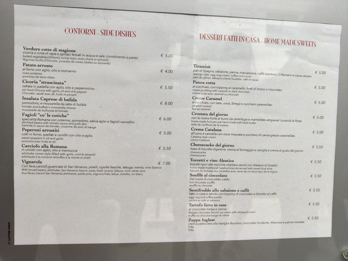 Trattoria Morgana menu 4