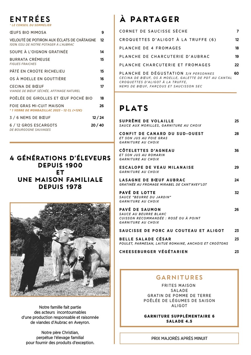 La Maison de l'Aubrac menu 2