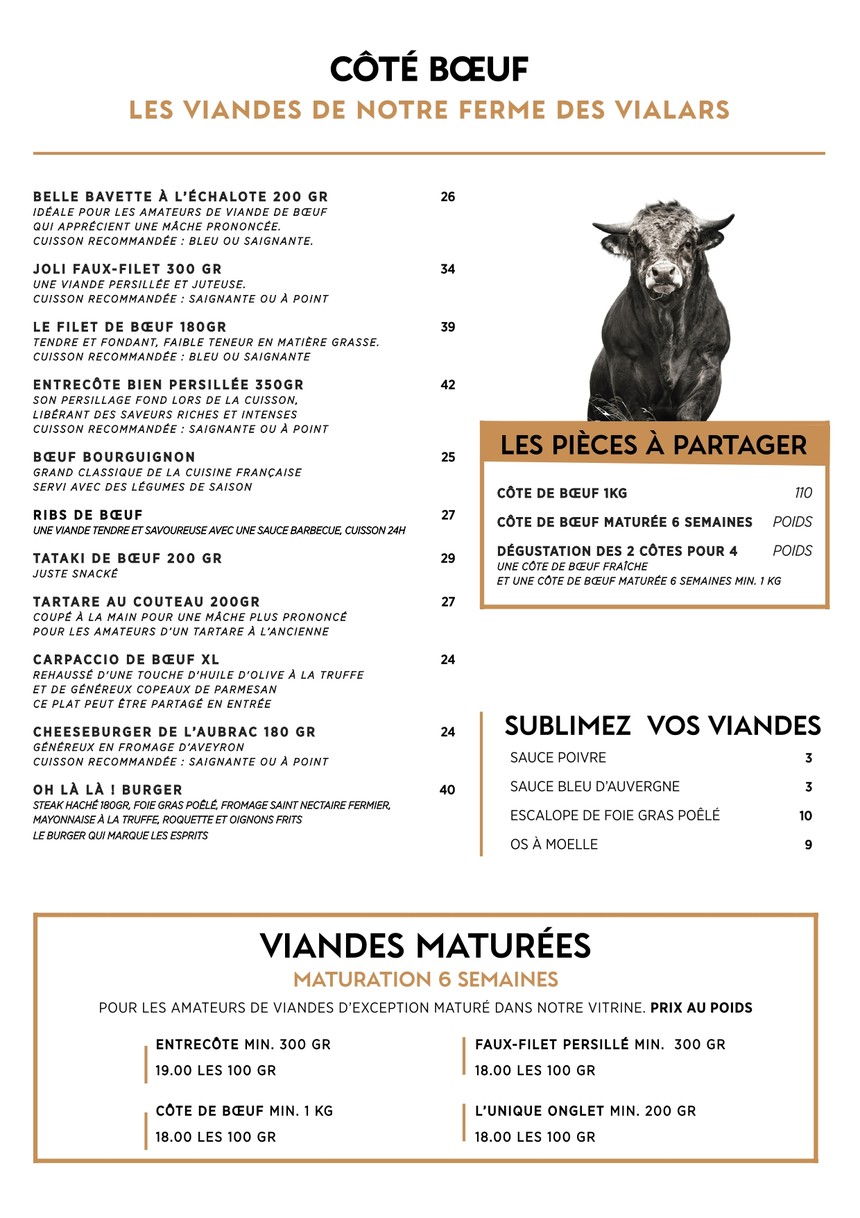La Maison de l'Aubrac menu 3