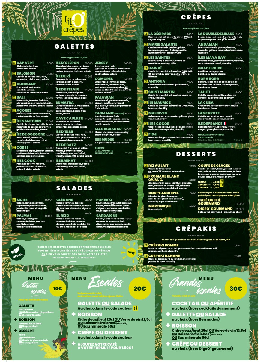 L'île O'crêpes - Boulogne-Billancourt menu 1