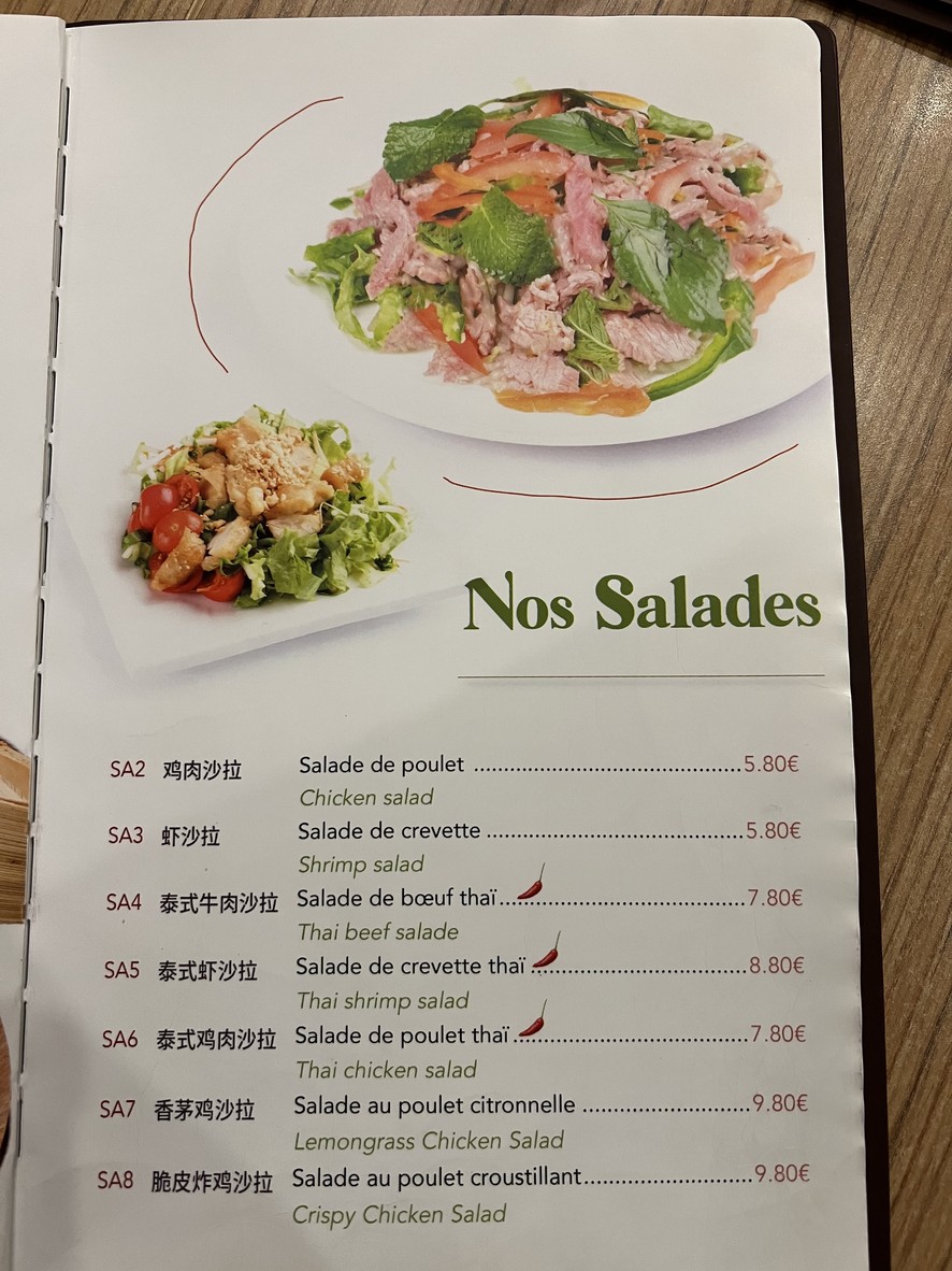 Auberge d'Asie menu 4