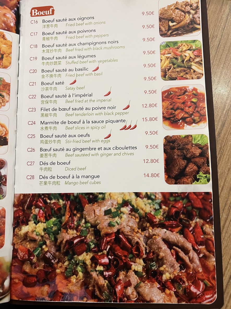 Auberge d'Asie menu 5