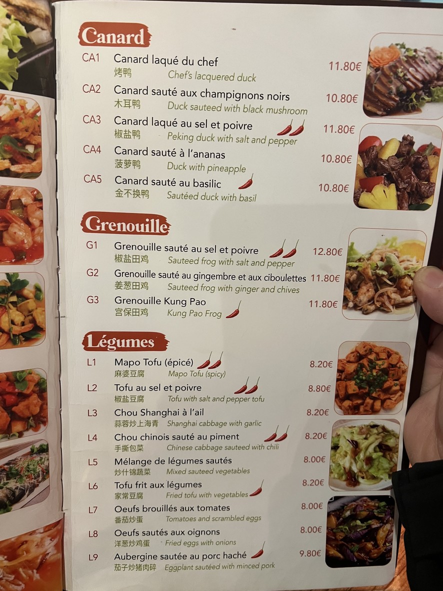 Auberge d'Asie menu 6