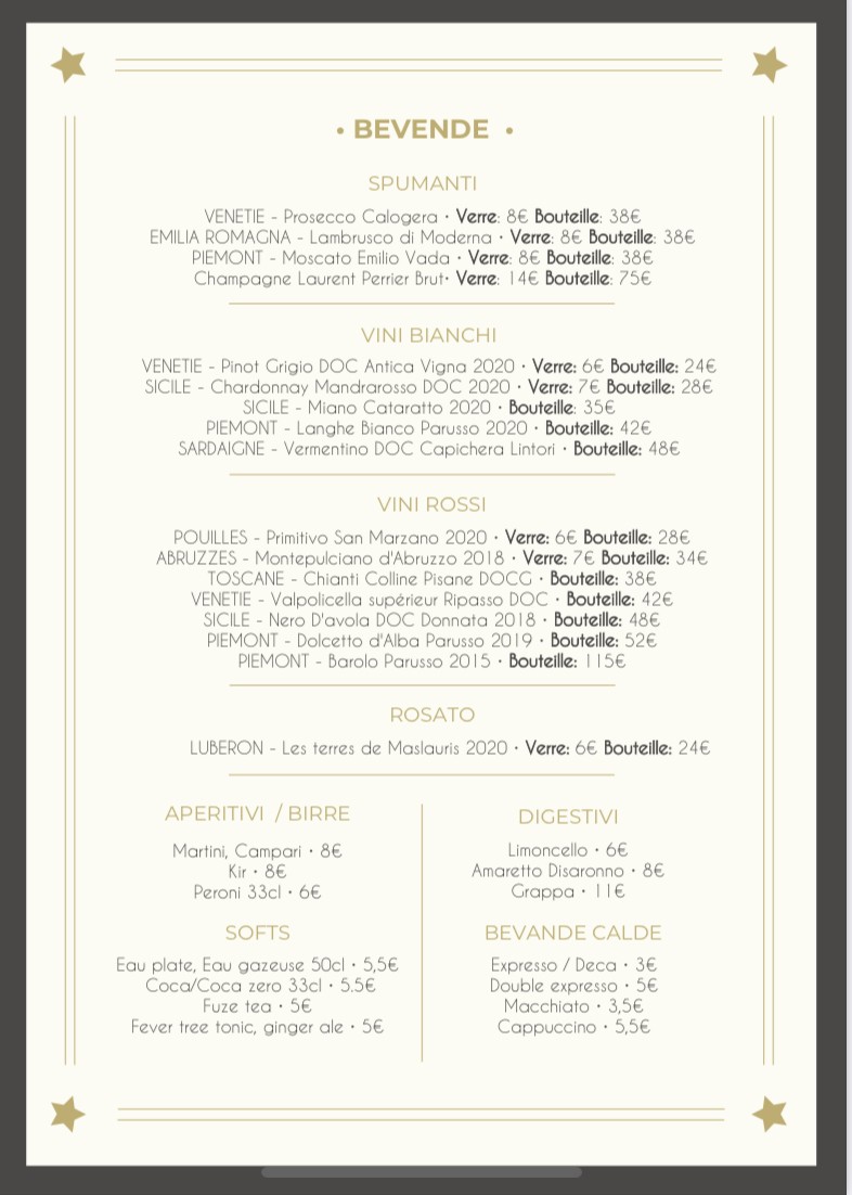 Stelle menu 2