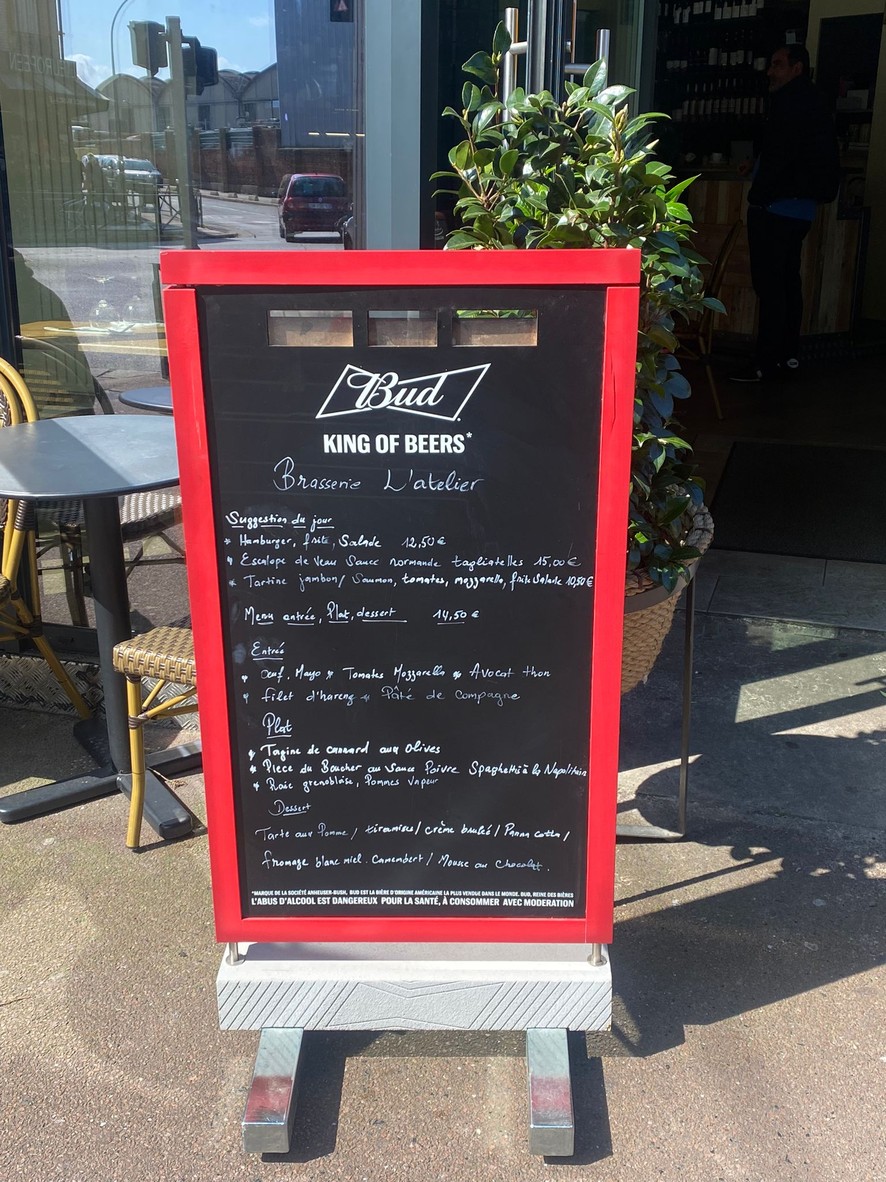 L'Atelier menu 1