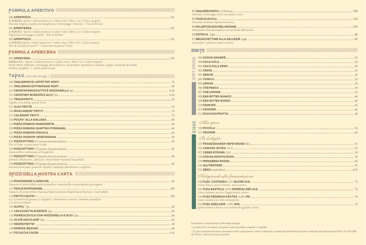 Uscita 3 Bistròrante menu 1