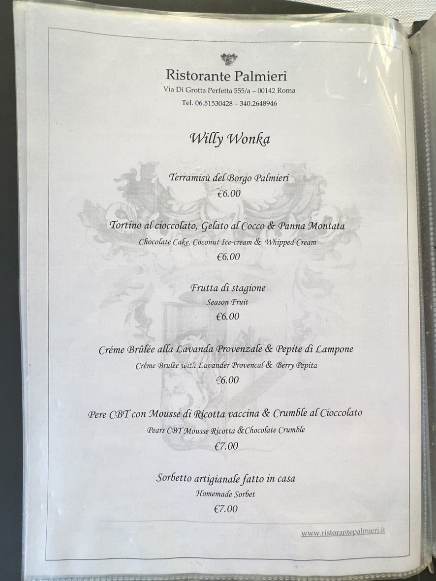 Ristorante Palmieri menu 5