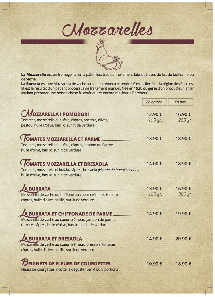 Il Capriccio menu 1