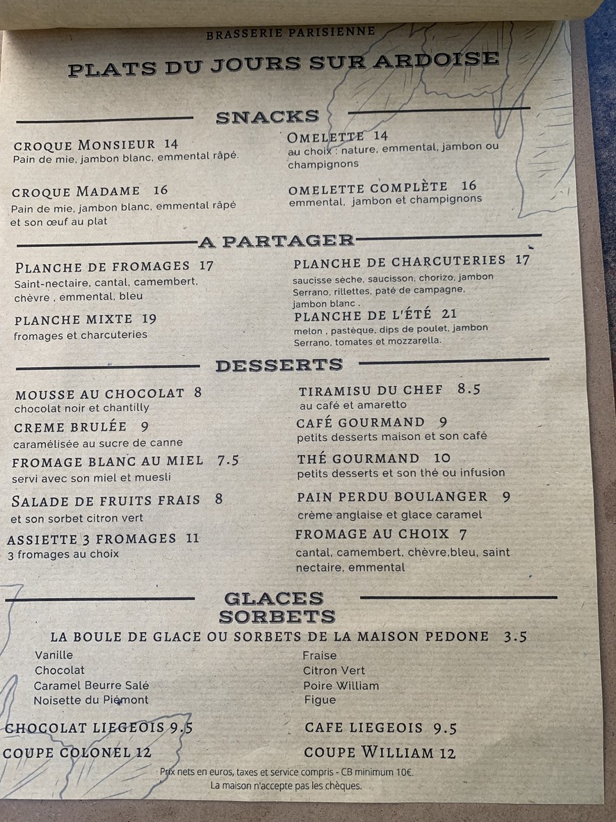 L'Arc Café Brasserie Restaurant menu 2