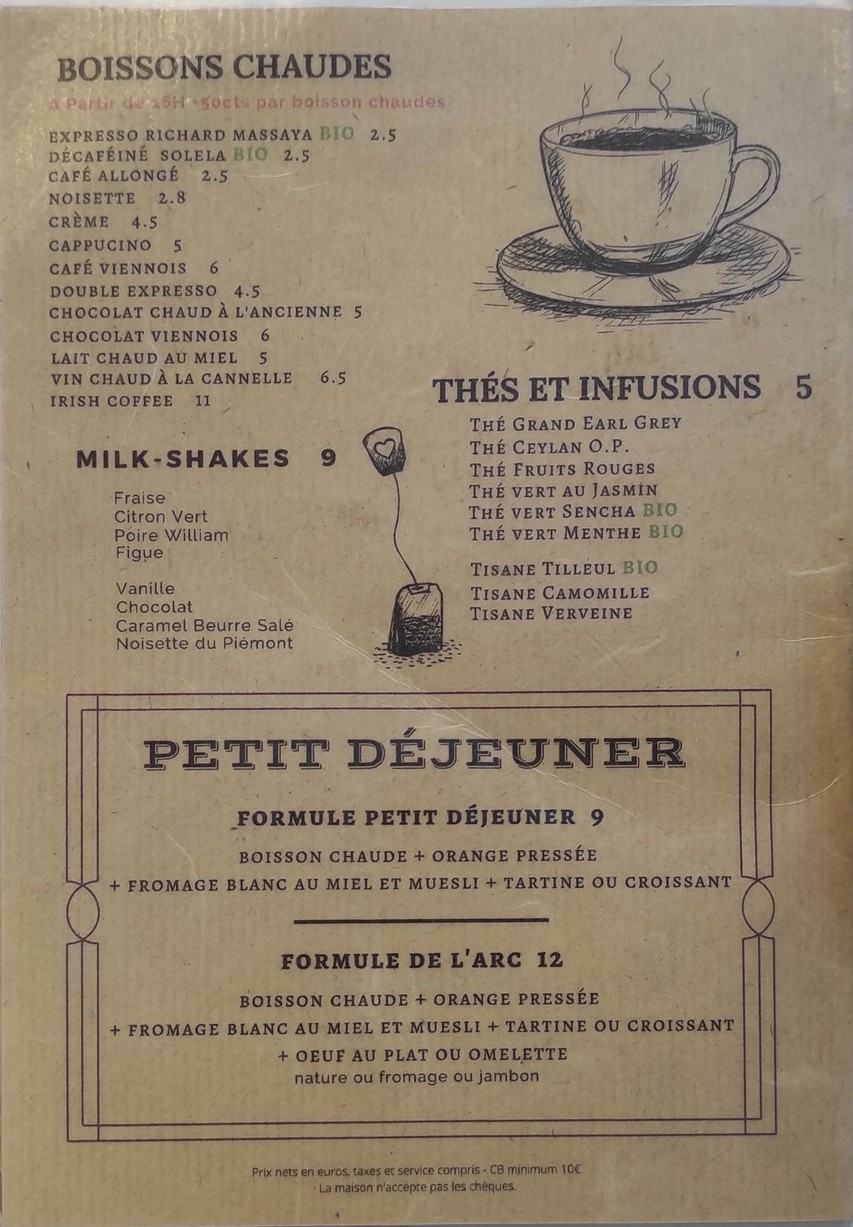 L'Arc Café Brasserie Restaurant menu 3