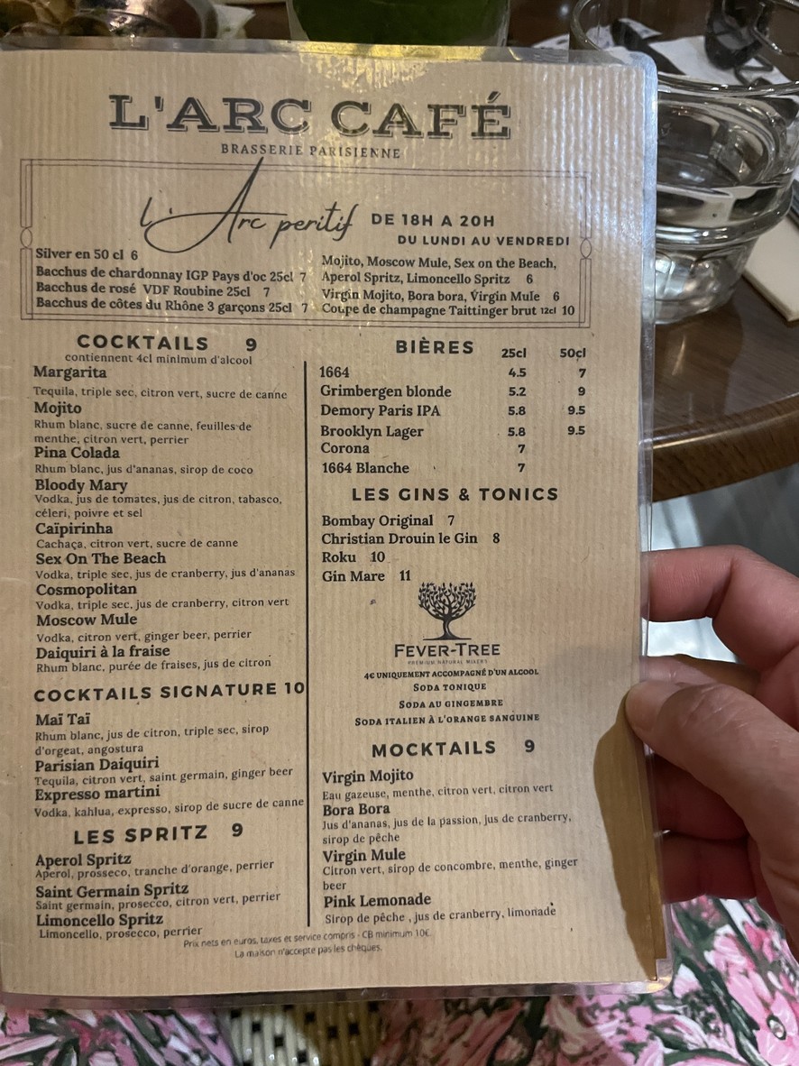 L'Arc Café Brasserie Restaurant menu 4