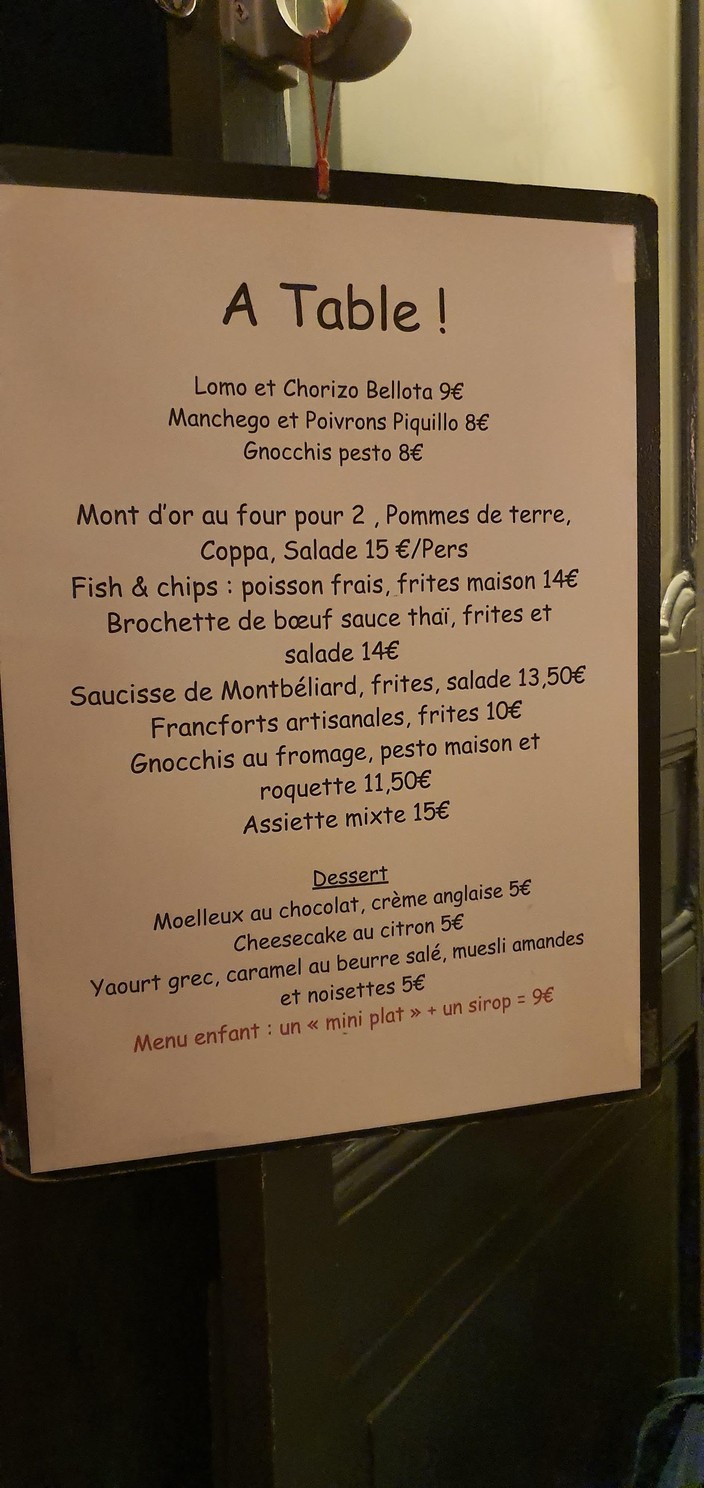 Le Piston Pélican menu 1