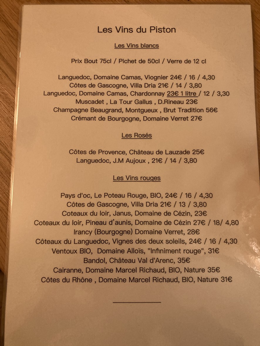 Le Piston Pélican menu 3