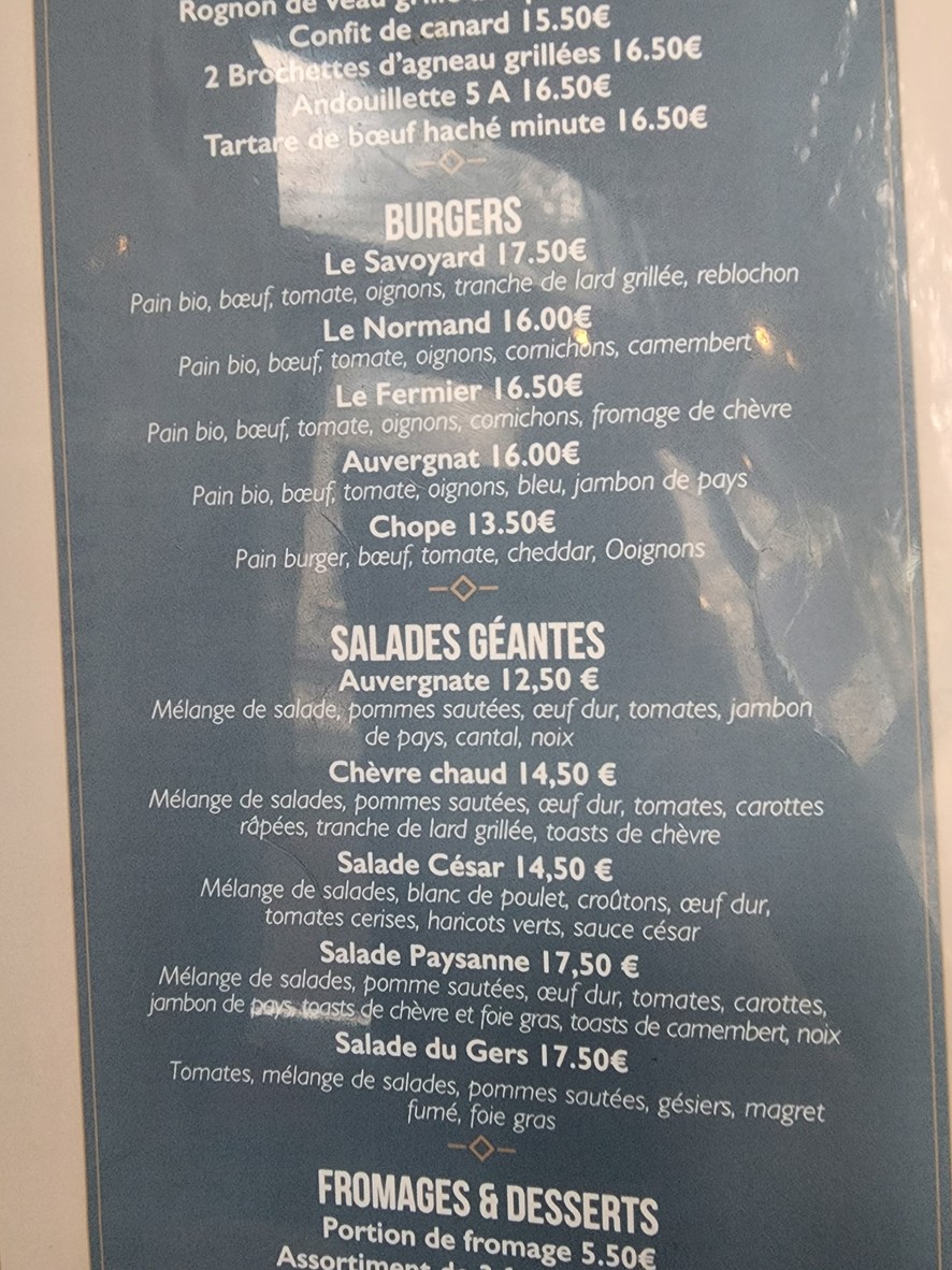 La Chope Saint Fargeau menu 3