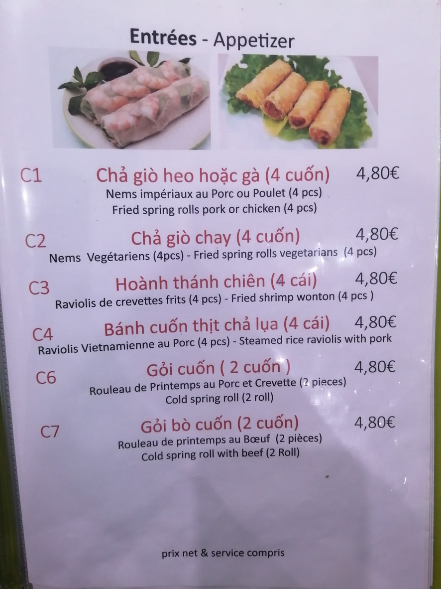 Pho Saigon menu 2