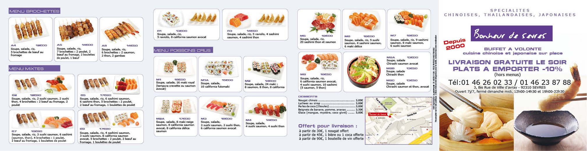 Bonheur de Sèvres menu 2