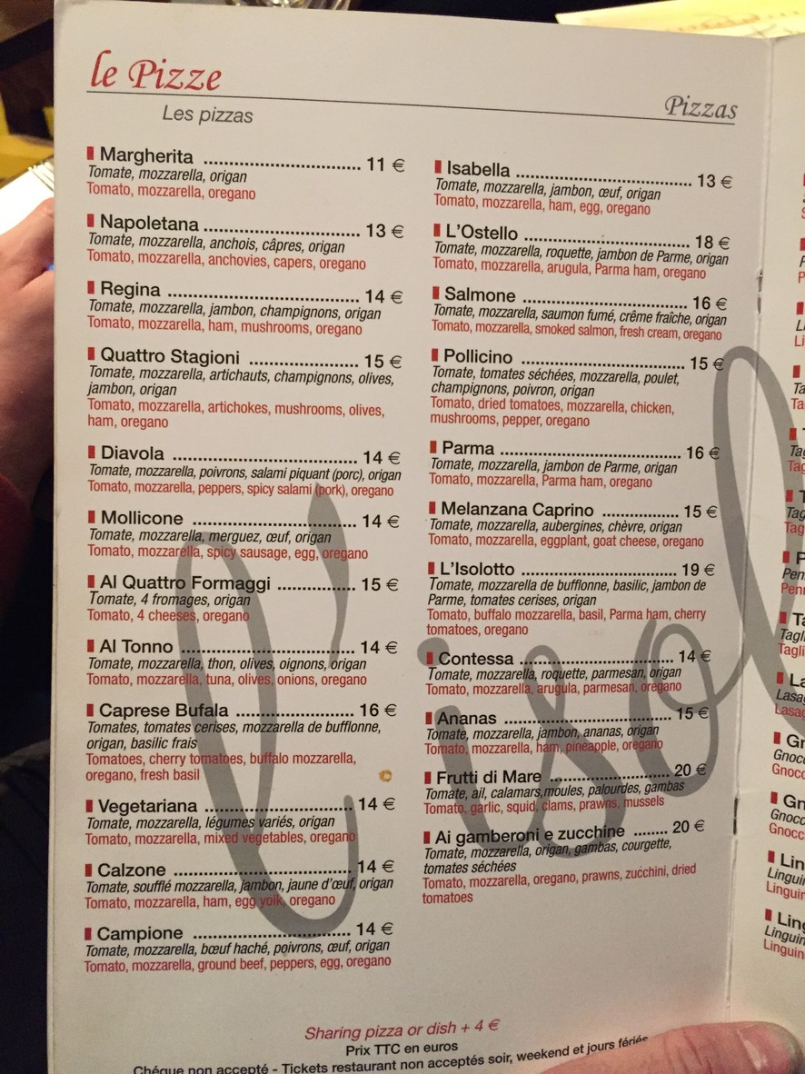 L'isolotto menu 2