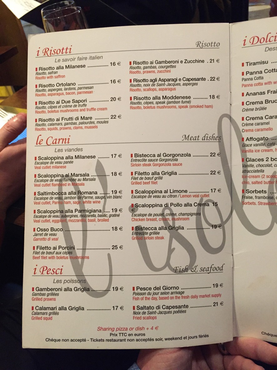L'isolotto menu 4