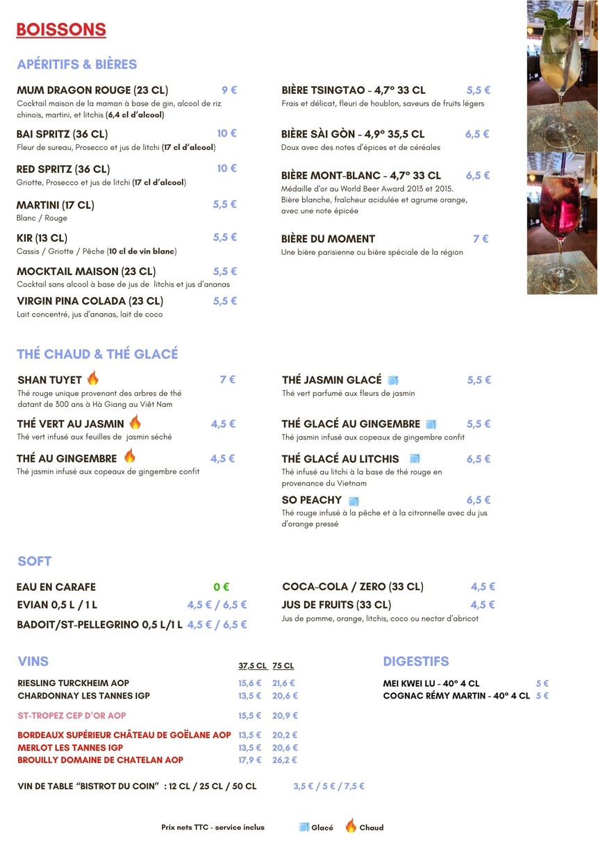 La Couronne Dorée menu 6