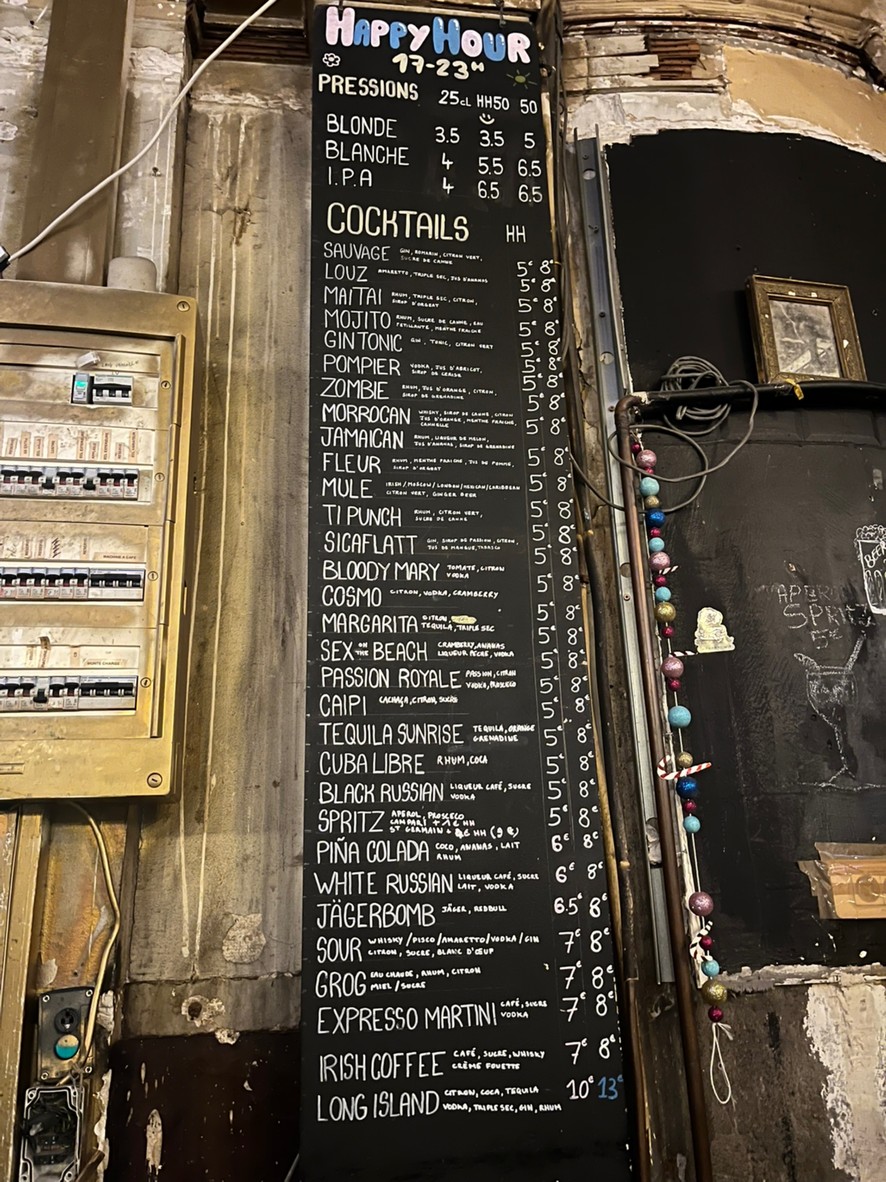 164 Sauvage menu 1