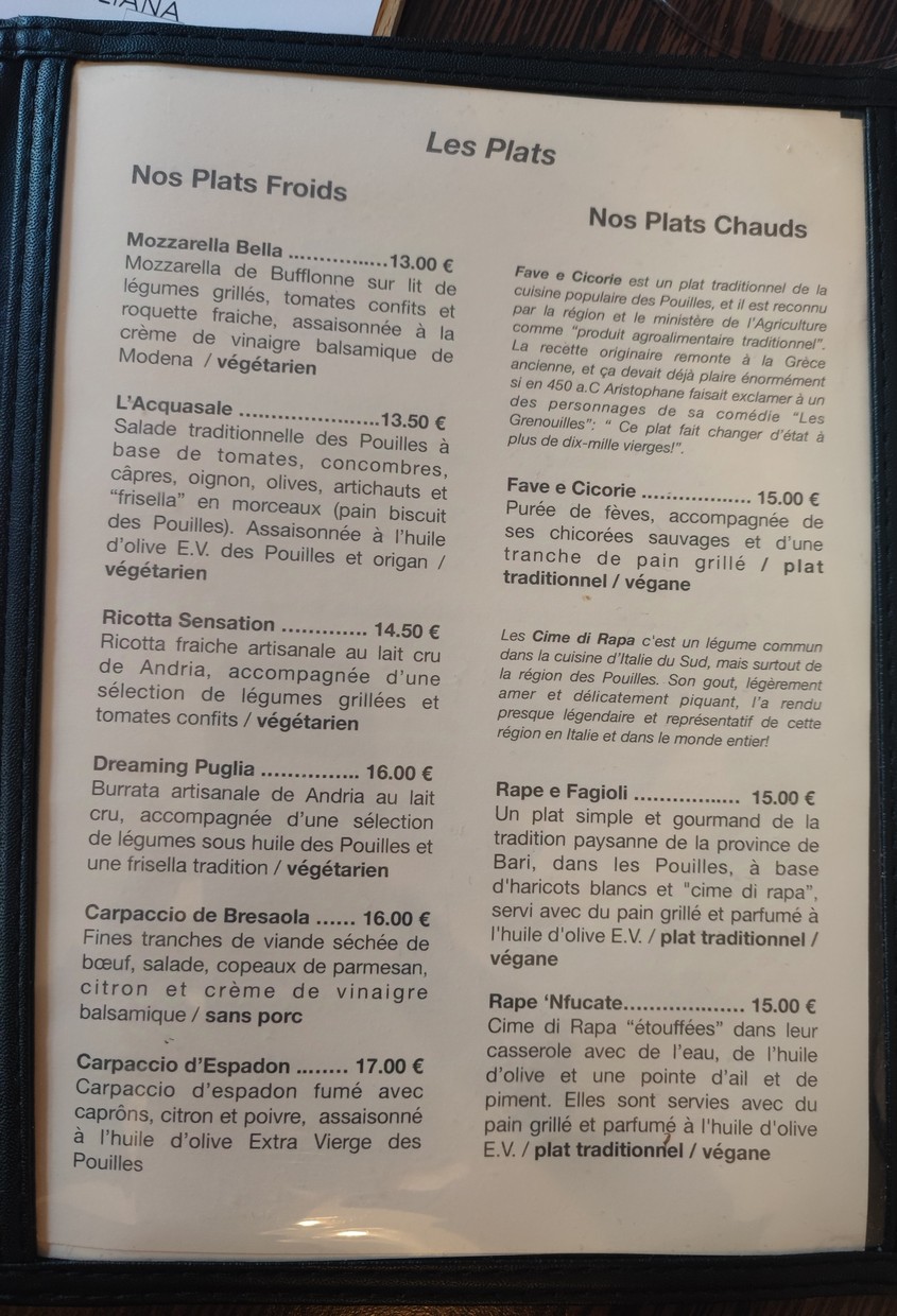 La Follia menu 3