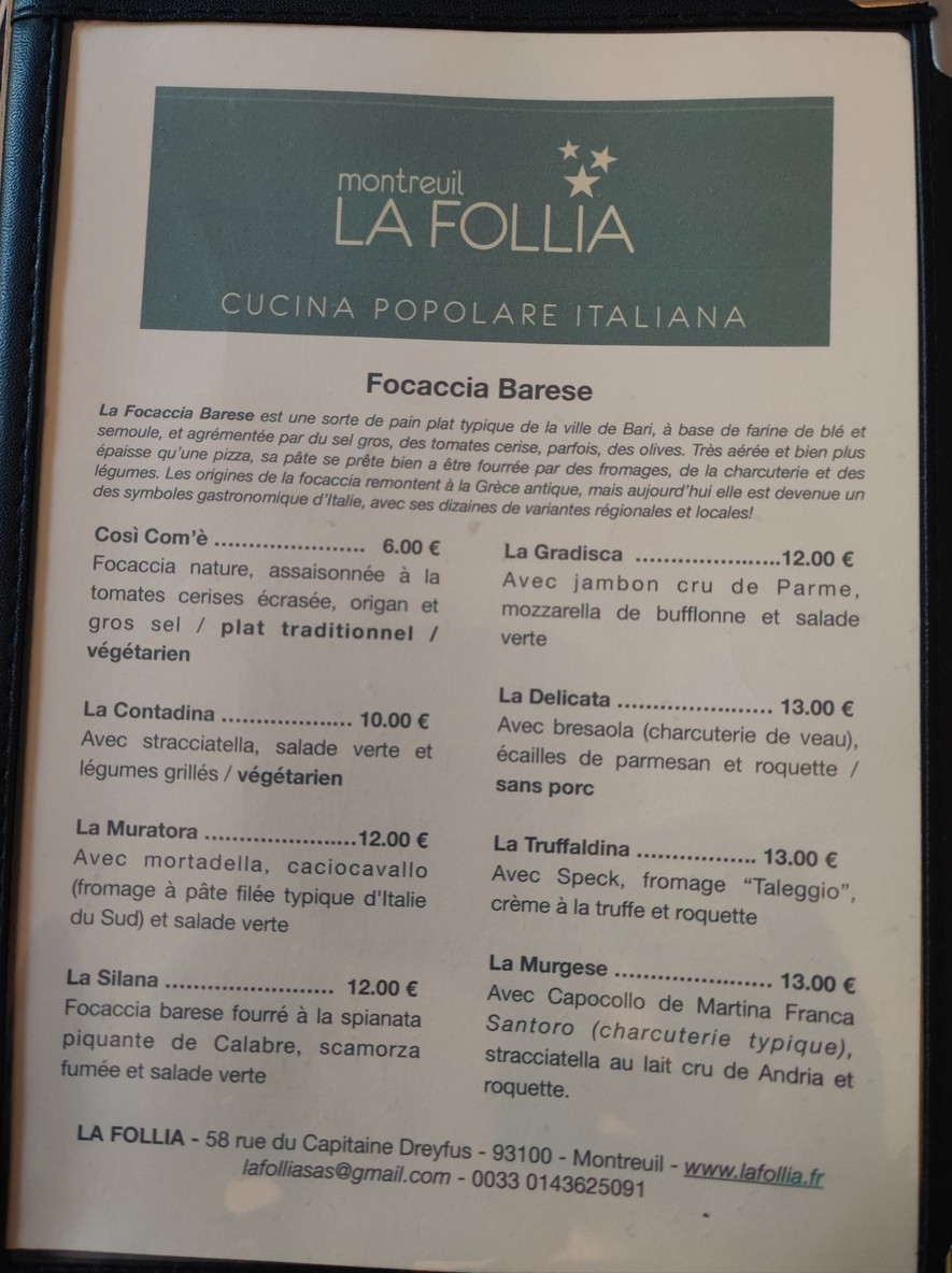 La Follia menu 4