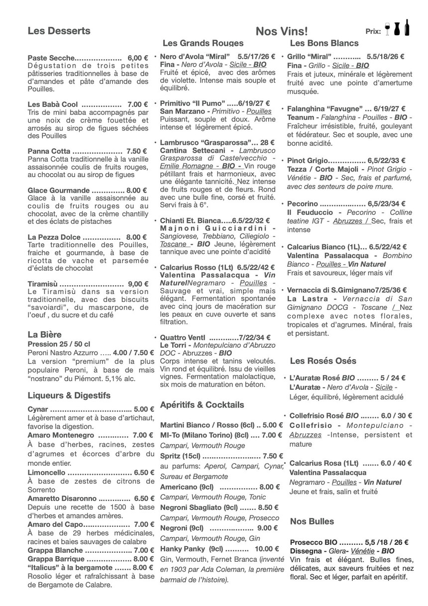 La Follia menu 5