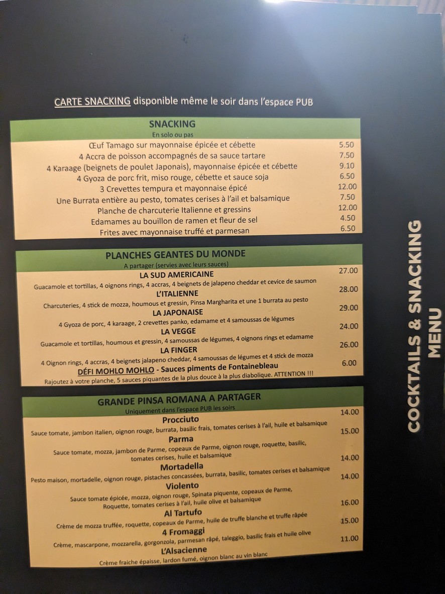La Gare - Le Gore menu 1
