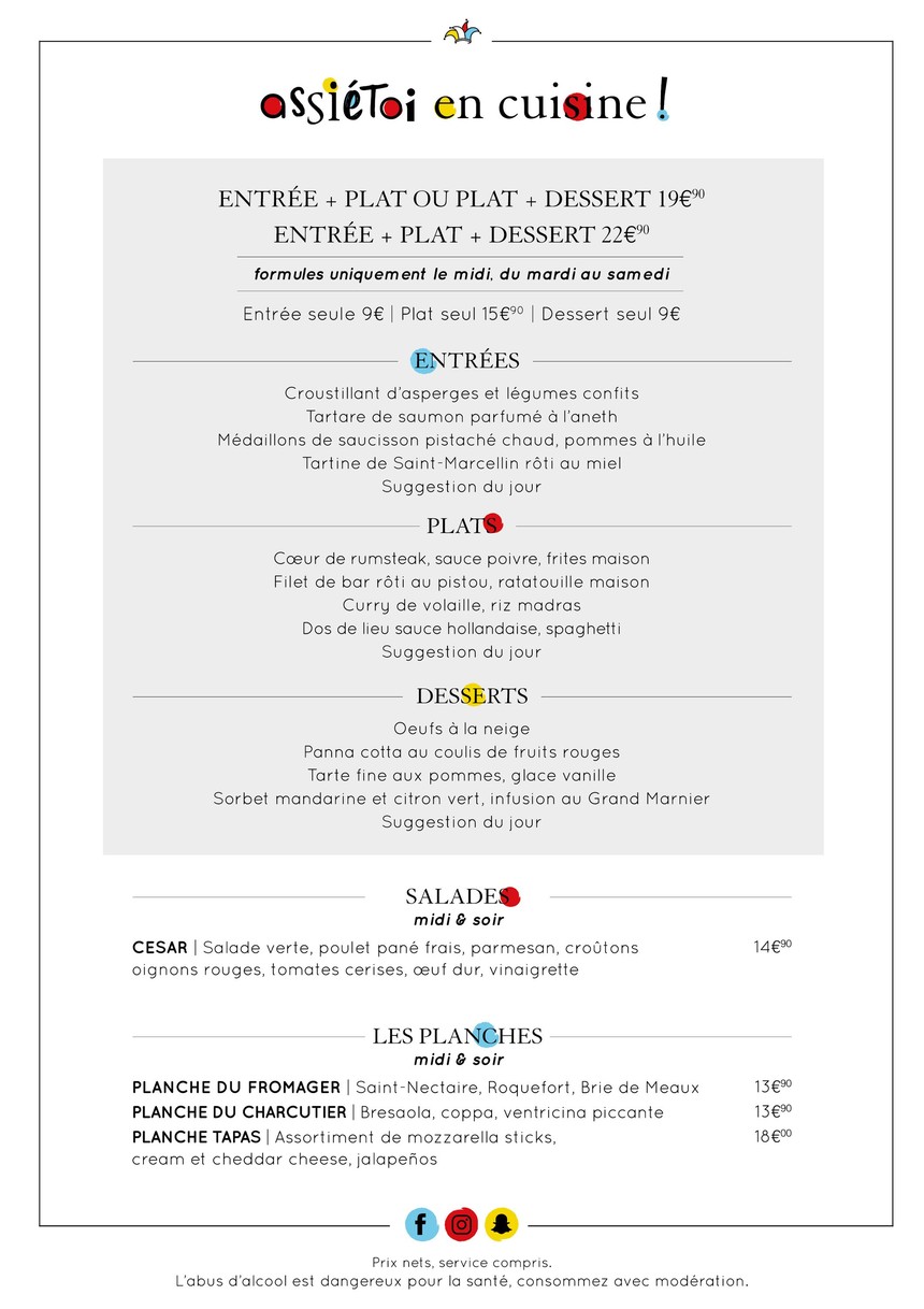 AssiéToi ! - Cuisine & Comptoir menu 1