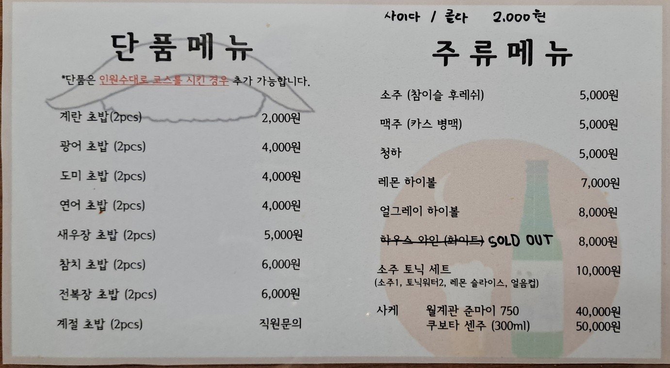 Kimbunsi Sushi menu 2