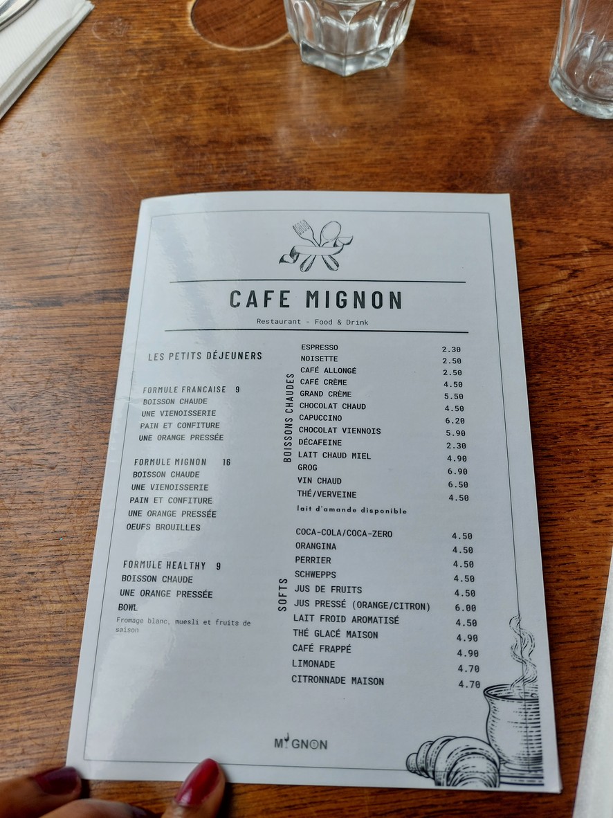 CAFE MIGNON menu 1