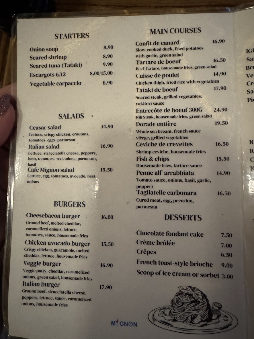 CAFE MIGNON menu 2