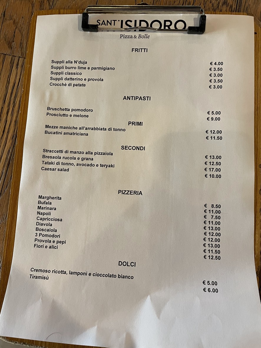 Pizza & Bolle | La Napoletana – Prati menu 2