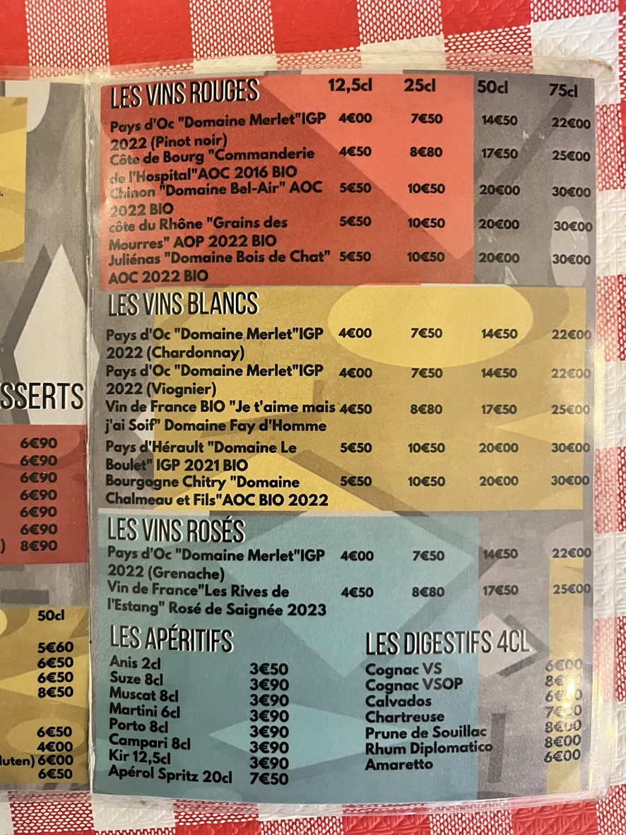 Le Danube menu 2