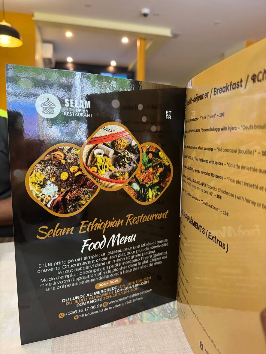 Selam Ethiopian & Eritrean Restaurant menu 1