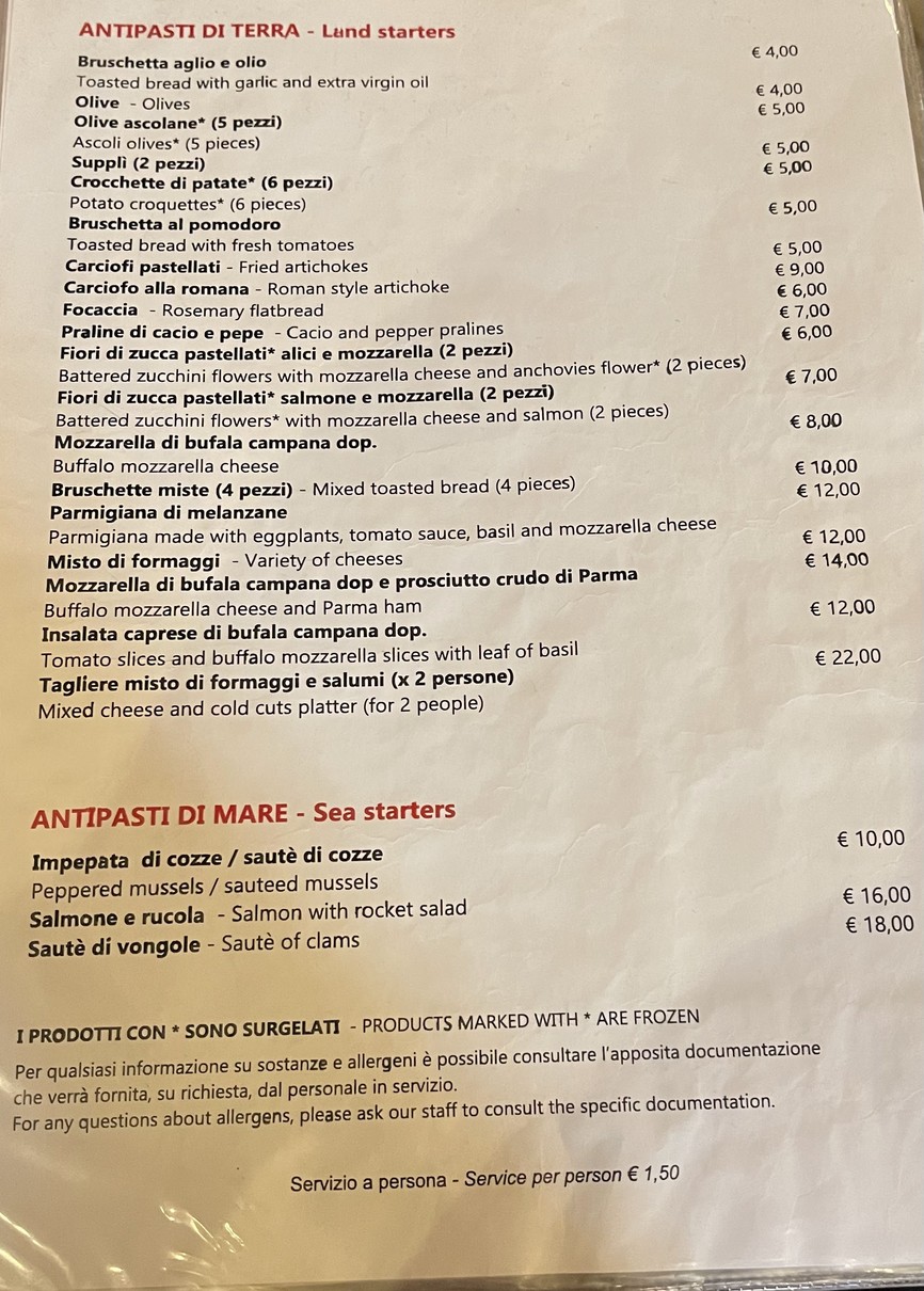 La locanda del tempio menu 1