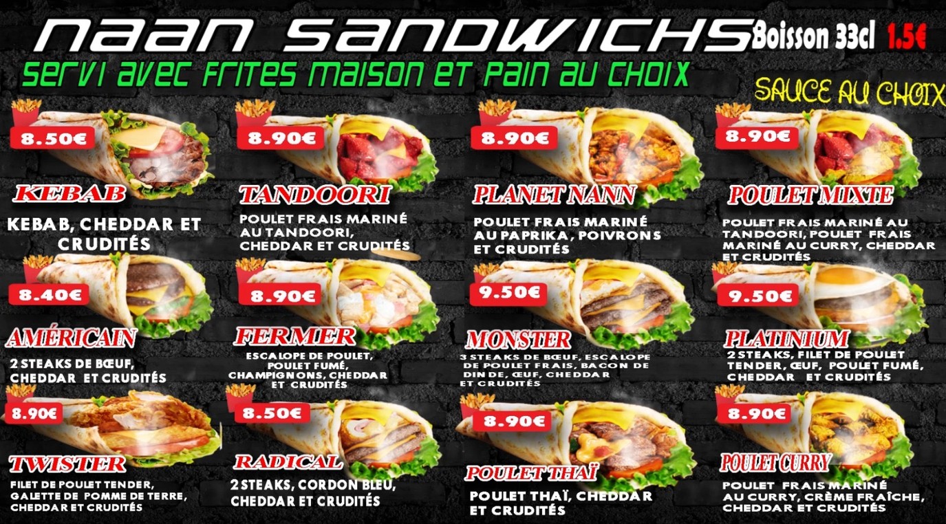 PLANET NAAN menu 2