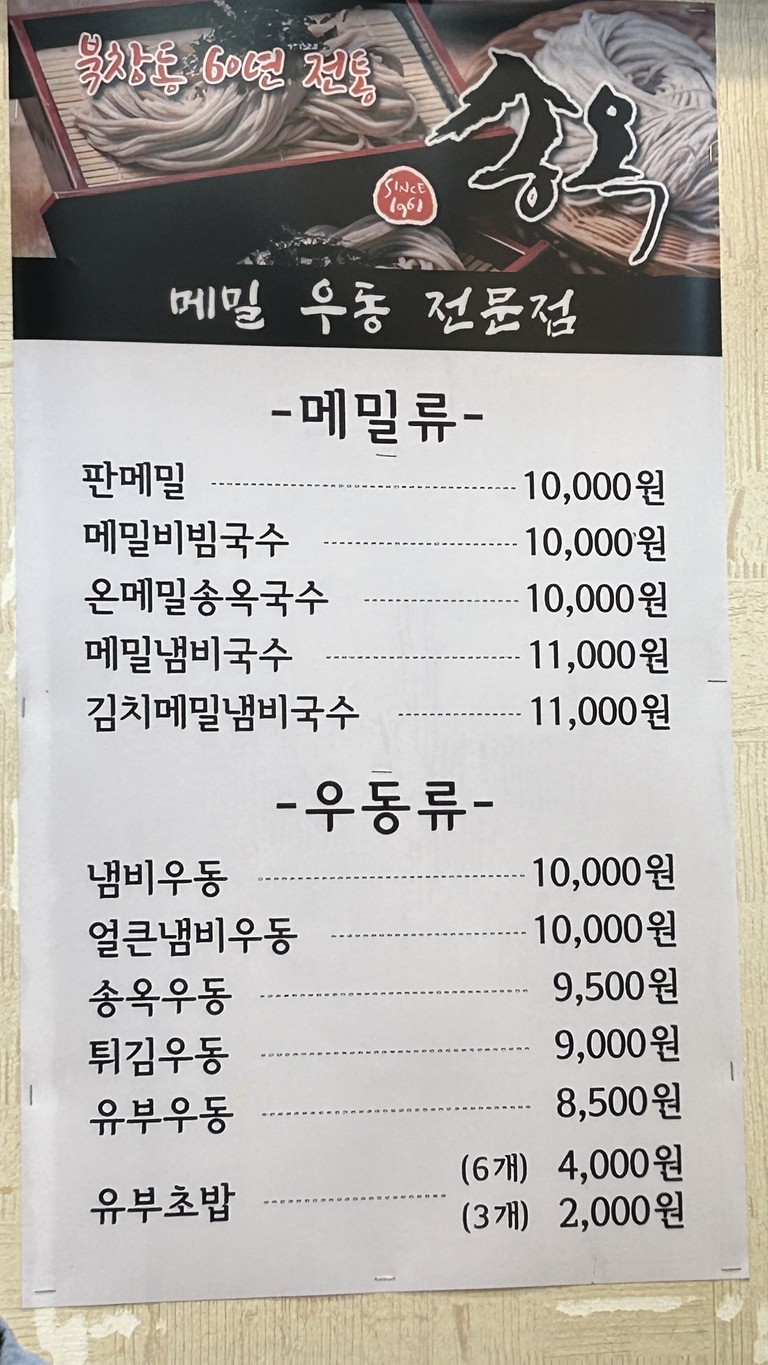 Song Ok menu 1