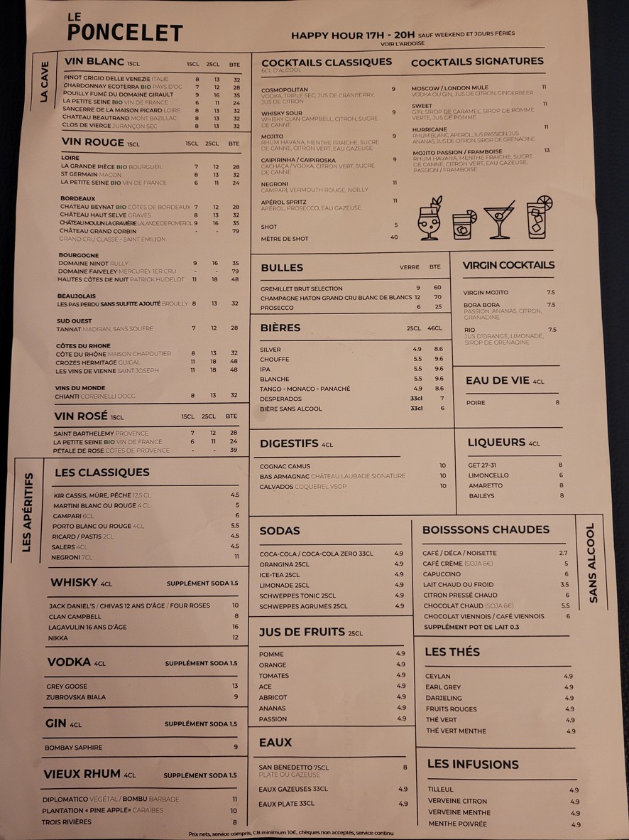 Le poncelet menu 2