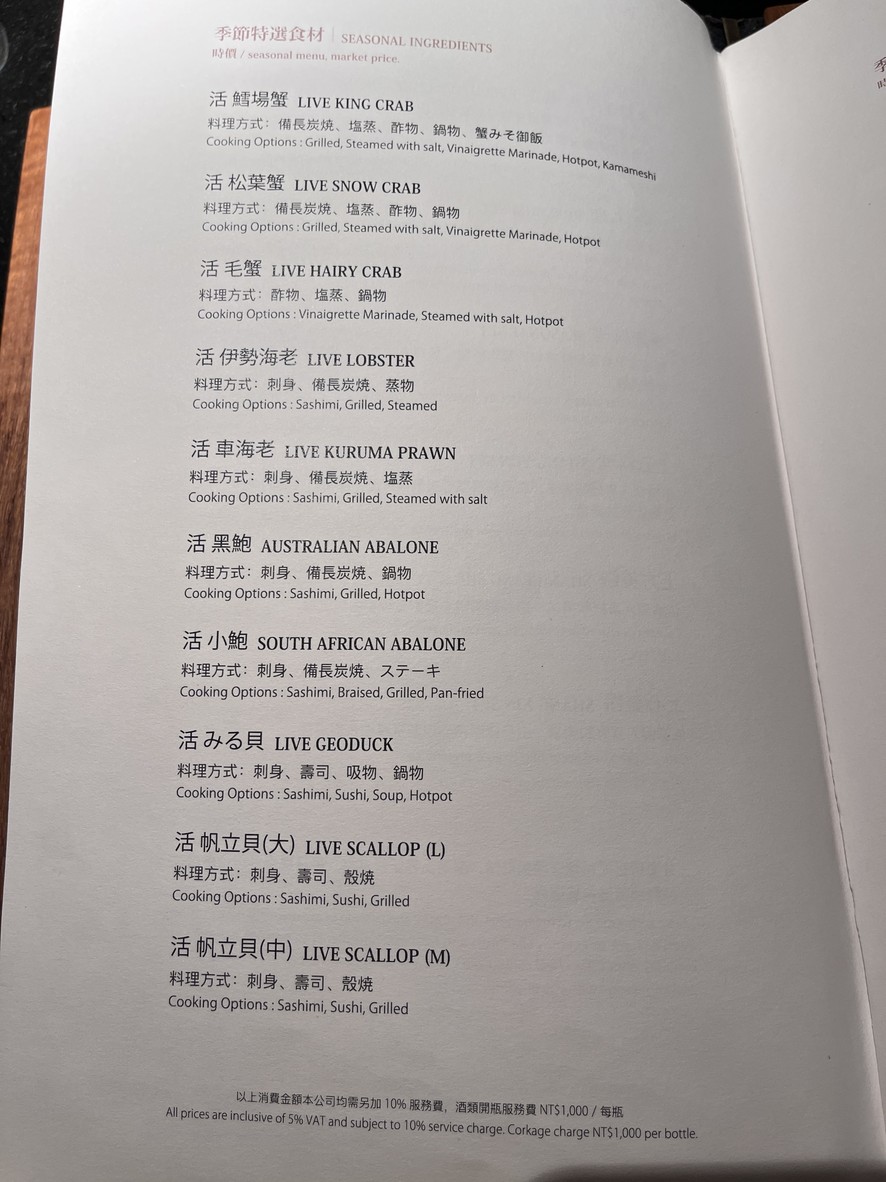 Sān Wèi Rì Shì Liào Lǐ menu 1