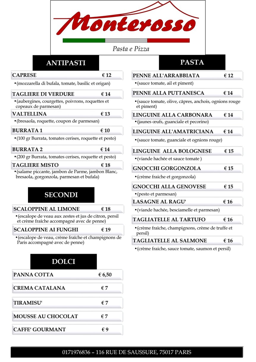 Monterosso menu 1