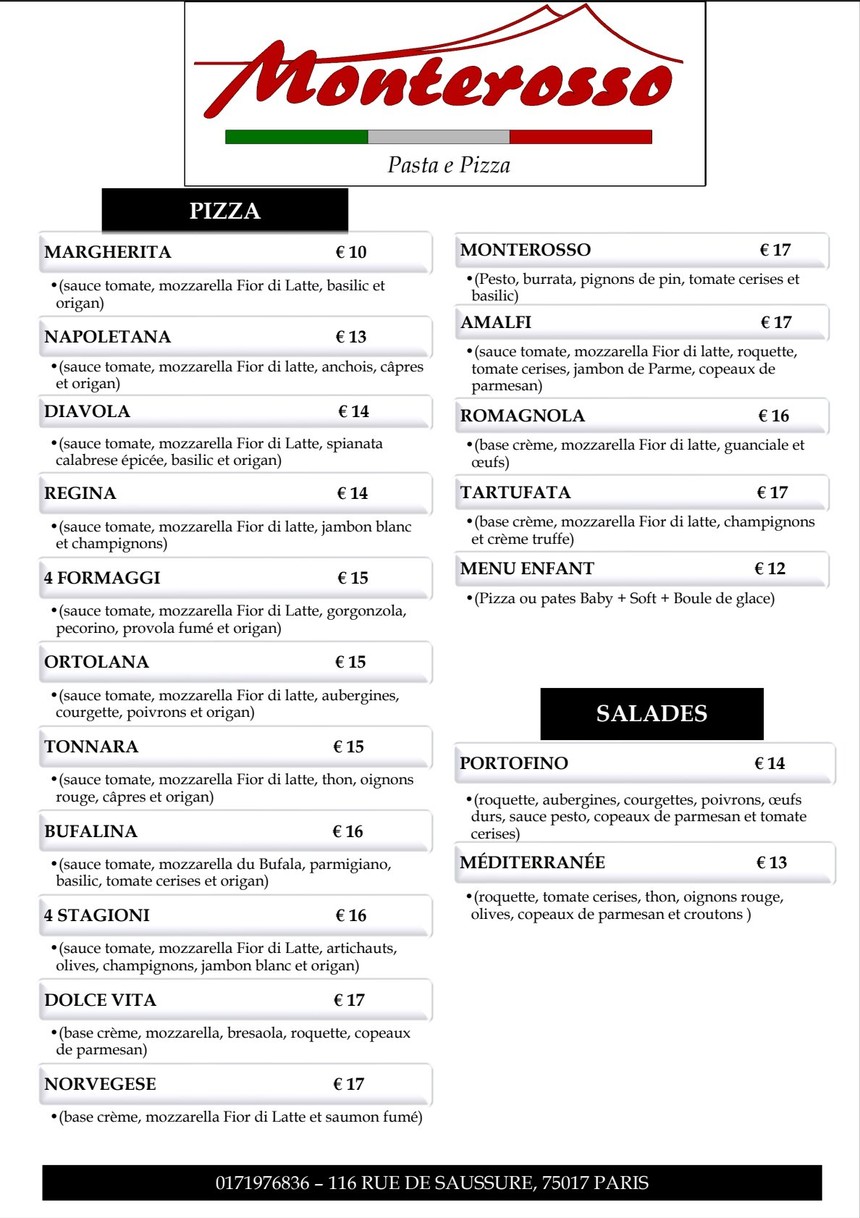 Monterosso menu 2