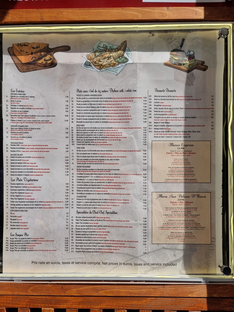 Restaurant Aux Délices D´HaNoi menu 2